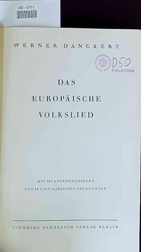 Seller image for Das europische Volkslied. for sale by Antiquariat Bookfarm