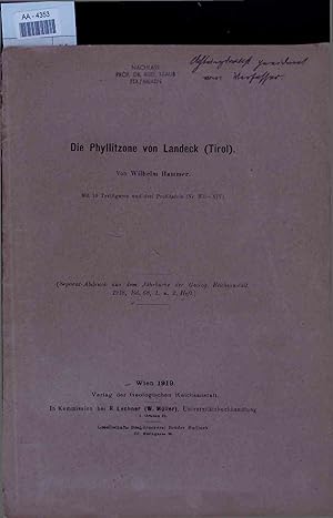 Bild des Verkufers fr Die Phyllitzone von Landeck (Tirol). zum Verkauf von Antiquariat Bookfarm