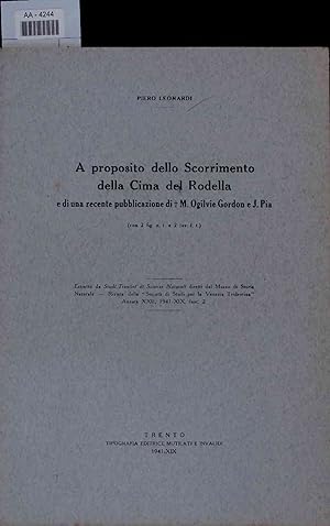 Seller image for A proposito dello Scorrimento della Cima del Rodella e di una recente pubblicazione di M. Ogilvie Gordon e J. Pia. for sale by Antiquariat Bookfarm