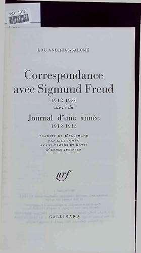 Seller image for Correspondance avec Sigmund Freud 1912-1936 suivie du Journal d'une annee 1912-1913. for sale by Antiquariat Bookfarm