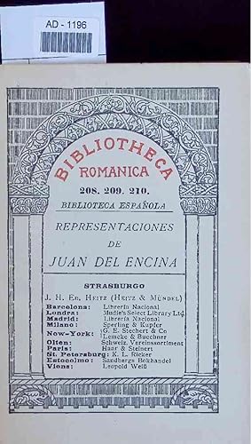 Seller image for Representaciones de Juan del Encina. Bibliotheca Romanica, 208, 209, 210 for sale by Antiquariat Bookfarm