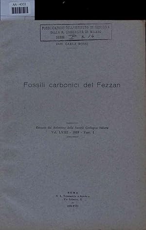 Seller image for Fossili carbonici del Fezzan. AA-4303. Estratto dal Bollettino della Societa Geologica Italiana Vol. LVIII - 1939 - Fasc. 1 for sale by Antiquariat Bookfarm