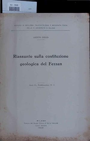 Immagine del venditore per Riassunto sulla costituzione geologica del Fezzan. venduto da Antiquariat Bookfarm