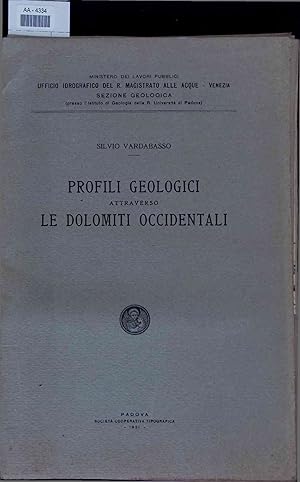 Bild des Verkufers fr Profili geologici attraverso le Dolomiti Occidentali. zum Verkauf von Antiquariat Bookfarm