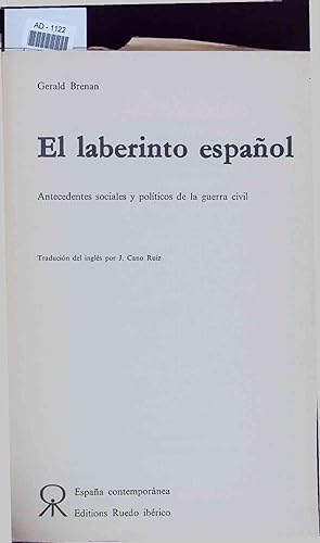 Imagen del vendedor de El laberinto espanol. Antecedentes sociales y politicos de la guerra civil a la venta por Antiquariat Bookfarm