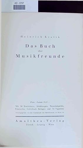 Seller image for Das Buch der Musikfreunde. AD-0707 for sale by Antiquariat Bookfarm