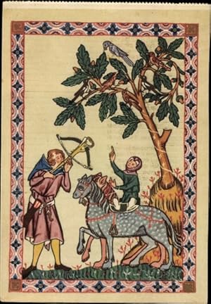 Künstler Ansichtskarte / Postkarte Minnesang, Der Kol von Nüssen, Jäger, Reiter