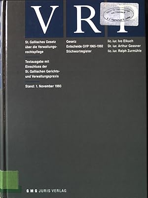 VRP : St. Gallisches Gesetz über die Verwaltungsrechtspflege vom 16. Mai 1965 ; aktualisierte, ni...