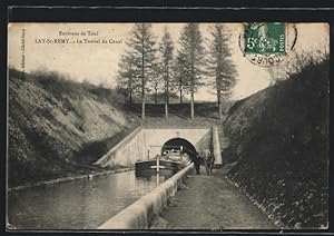 Ansichtskarte Lay-St-Remy, Le Tunnel du Canal, Tunnel am Kanal mit Treidelpferden