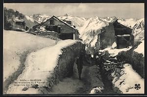 Ansichtskarte Barès, Ensemble des Ruines à l`Entrée de la ville après l`avalanche de 1907, Lawine