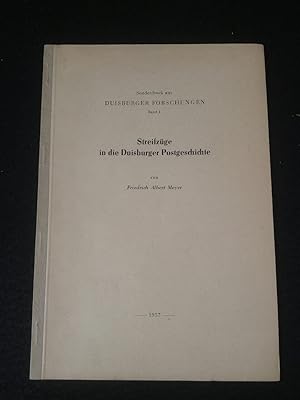 Imagen del vendedor de Streifzge in die Duisburger Postgeschichte. Sonderdruck aus Duisburger Forschungen, Band 1. a la venta por ANTIQUARIAT Franke BRUDDENBOOKS