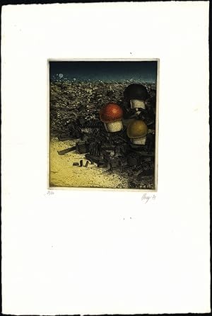 Die Bundespilze. [19]73. [Signierte Original-Farbradierung / signed original color etching].