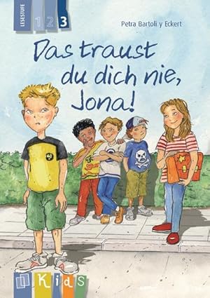 Bild des Verkufers fr Das traust du dich nie, Jona!   Lesestufe 3 (KidS - Klassenlektre in drei Stufen) zum Verkauf von AHA-BUCH