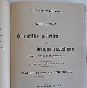 Image du vendeur pour Nociones de gramatica practica de la lengua castellana mis en vente par aramaiobrothers