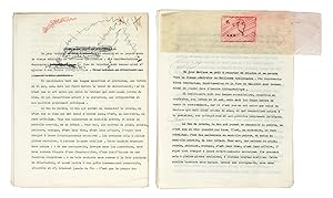 Imagen del vendedor de Two typescript drafts of Apollinaire (1952), here titled 'Stature d'Apollinaire. Gravures de Henri Matisse', a la venta por Bernard Quaritch Ltd ABA ILAB