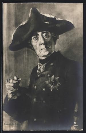 Bild des Verkufers fr Ansichtskarte Friedrich der Grosse uniformiert zum Verkauf von Bartko-Reher
