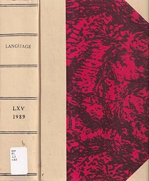 Bild des Verkufers fr Language, volume LXV, anno 1989 Journal of the linguistic society of America zum Verkauf von Biblioteca di Babele