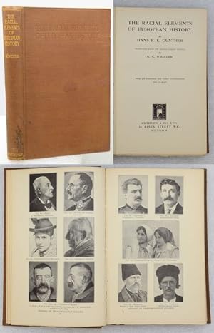 Seller image for THE RACIAL ELEMENTS OF EUROPEAN HISTORY. Translated from the Second German Edition by G.C. Wheeler. for sale by Francis Edwards ABA ILAB