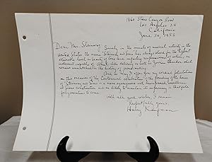 Seller image for Signed tribute to Steinway & Sons. New York: 1953 signed by Harry Kaufman for sale by TBCL The Book Collector's Library