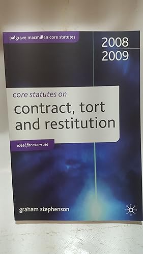 Bild des Verkufers fr Core Statutes on Contract, Tort and Restitution 2008/09 (Palgrave Core Statutes) zum Verkauf von Cambridge Rare Books