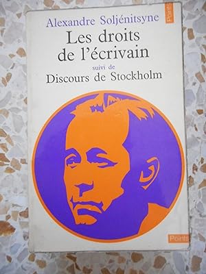 Image du vendeur pour Les droits de l'ecrivain -suivi de - Discours de Stockholm mis en vente par Frederic Delbos