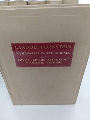 Seller image for Landolt-Brnstein. Zahlenwerte und Funktionen aus Physik, Chemie, Astronomie, Geophysik und Technik. II. Band: Eigenschaften der Materie in for sale by Ammareal