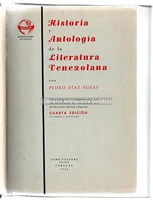 Imagen del vendedor de Historia y Antologia de la Literatura Venezolana. a la venta por Llibreria Antiquria Delstres