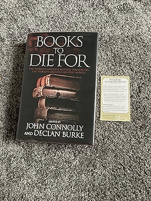 Seller image for BOOKS TO DIE FOR: MULTI SIGNED US FIRST EDITION HARDCOVER & PROMO CARDS for sale by Books for Collectors