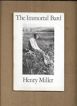 Imagen del vendedor de The immortal bard a la venta por Gwyn Tudur Davies