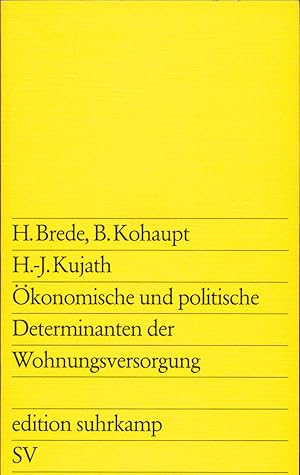 Bild des Verkufers fr konomische und politische Determinanten der Wohnungsversorgung zum Verkauf von avelibro OHG