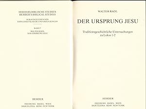 Seller image for Der Ursprung Jesu - Traditionsgeschichtliche Untersuchungen zu Lukas 1 - 2 for sale by avelibro OHG