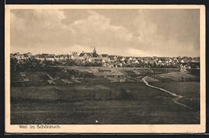 Bild des Verkufers fr Ansichtskarte Weil im Schnbuch, Panorama mit Kirche zum Verkauf von Bartko-Reher