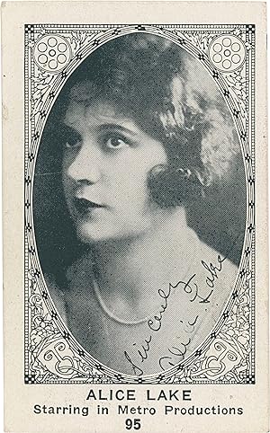 Bild des Verkufers fr Original caramel card of Alice Lake circa 1920s zum Verkauf von Royal Books, Inc., ABAA