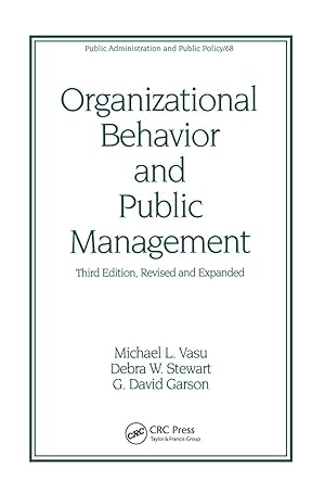 Bild des Verkufers fr Vasu, M: Organizational Behavior and Public Management, Revi zum Verkauf von moluna