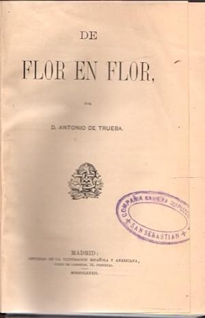 Bild des Verkufers fr De flor en flor . zum Verkauf von Librera Astarloa
