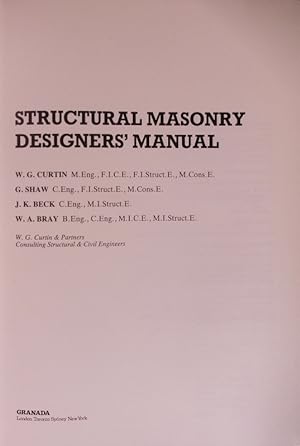 Immagine del venditore per Structural Masonry Designers' Manual venduto da Antiquariat Bookfarm