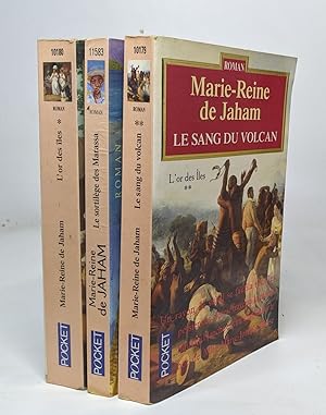 Imagen del vendedor de Lot de 3 romans de Jaham - L'or des les / Le sang du volcan (tome 2 de l'or des les) / Le sortilge des marassa / a la venta por crealivres