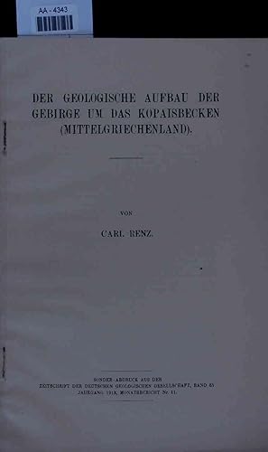 Immagine del venditore per Der Geologische Aufbau der Gebirge um das Kopaisbecken (Mittekgriechenland). AA-4343. Sonderabdruck aus der Zeitschrift der Deutschen Geologischen Gesellschaft, Band 65. Jahrgang 1913, Abandlungen Nr. 11 venduto da Antiquariat Bookfarm