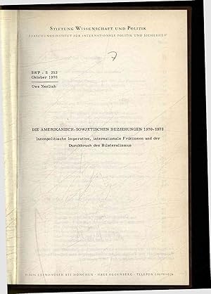 Seller image for Der Amerikanische-Sowjetischen Beziehungen 1970-1972. SWP - S. 252 for sale by Antiquariat Bookfarm