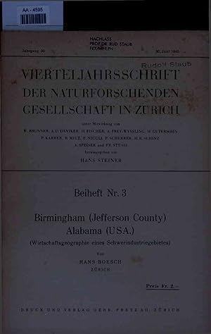 Bild des Verkufers fr Birmingham (Jefferson County) Alabama (USA.). (Wirtsschaftsgeographie eines Schwerindustriegebietes). zum Verkauf von Antiquariat Bookfarm