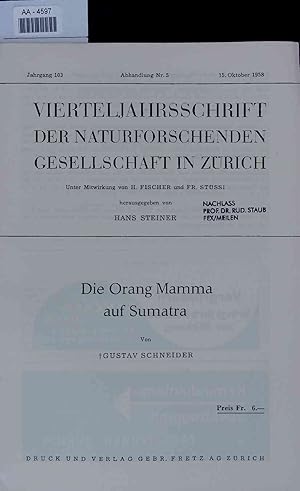 Seller image for Die Orang Mamma auf Sumatra. for sale by Antiquariat Bookfarm