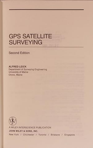 Imagen del vendedor de GPS Satellite Surveying a la venta por Antiquariat Bookfarm