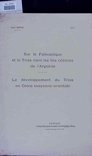 Immagine del venditore per Sur le Paleozoique et le Trias dans les iles cotieres de l'Argolide. Le developpement du Trias en Grece moyenne orientale. AA-4349 venduto da Antiquariat Bookfarm