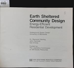 Bild des Verkufers fr Earth Sheltered Community Design. Energy-Efficient Residential Development zum Verkauf von Antiquariat Bookfarm