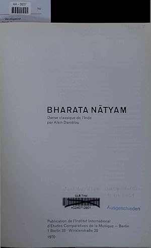 Bild des Verkufers fr Bharata Ntyam. AA-3607 zum Verkauf von Antiquariat Bookfarm