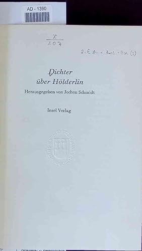 Image du vendeur pour Dichter ber Hlderlin. AD-1390 mis en vente par Antiquariat Bookfarm