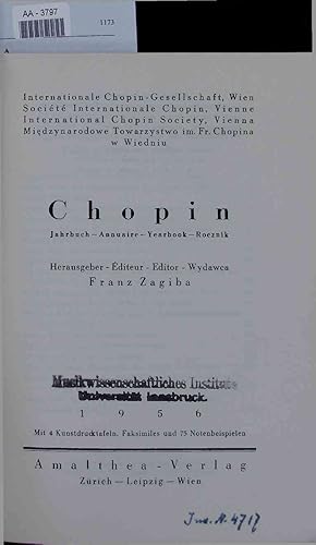 Bild des Verkufers fr Chopin. Jahrbuch. zum Verkauf von Antiquariat Bookfarm