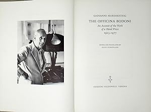 Giovanni Mardesteig. The Officina Bodoni. An Account of the Work of a Hand Press. 1923-1977. Edit...