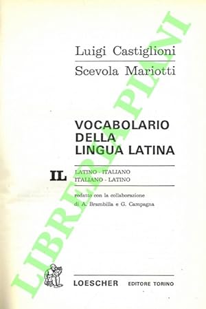Bild des Verkufers fr Vocabolario della lingua latina. zum Verkauf von Libreria Piani