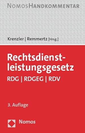 Bild des Verkufers fr Rechtsdienstleistungsgesetz : RDG | RDGEG | RDV zum Verkauf von AHA-BUCH GmbH